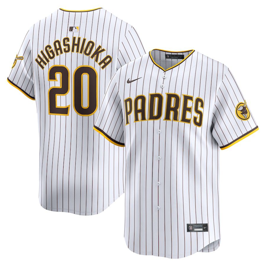 Men San Diego Padres #20 Kyle Higashioka Nike White Home Limited Player MLB Jersey